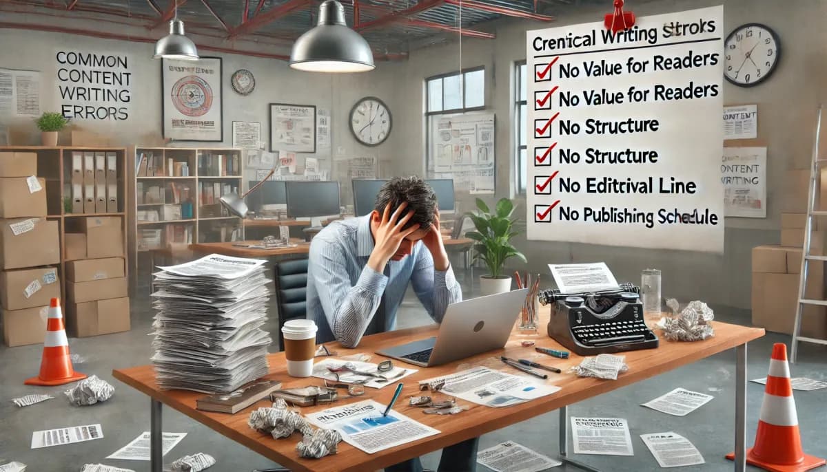 Évitez les erreurs fatales en rédaction de contenu pour blog : valeur, structure, ligne éditoriale et calendrier de publication.