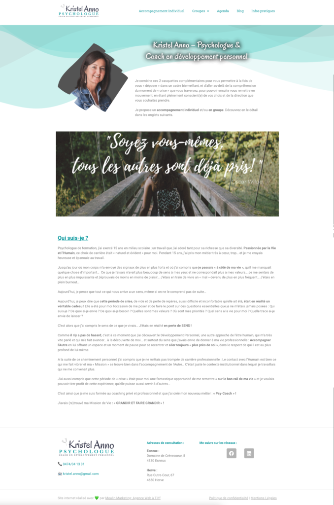 Refonte de site web Psychologue