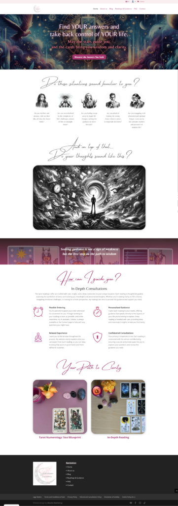 Création de site web pour tarologue - Silvermoon Guidance