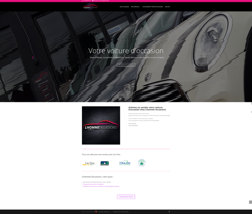 refonte de site web pour garage automobile : Lhomme Occasions